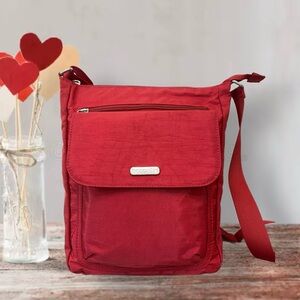 Baggallini Pocket Town Red Nylon Crossbody Bag